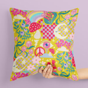 Rainbow Fighter Electri Yellow Pillow
