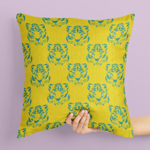 Rainbow Fighter Electric yellow Tigers Pillow